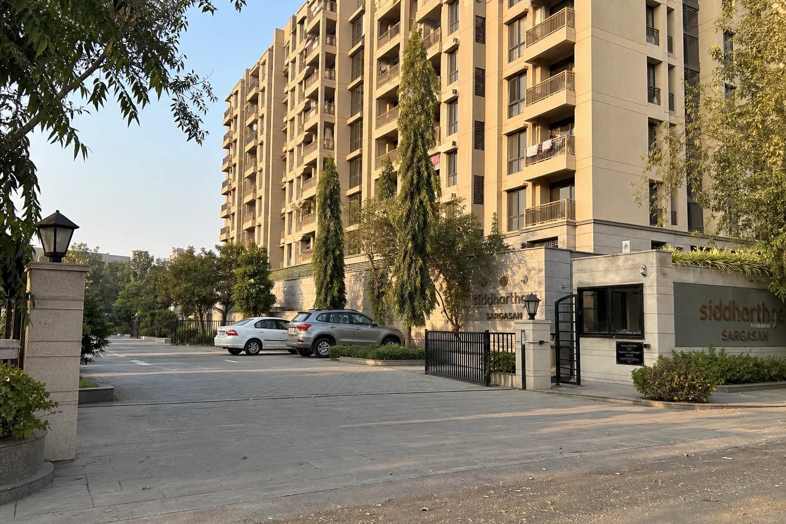 Ready society with mature trees in Sargasan, Gandhinagar