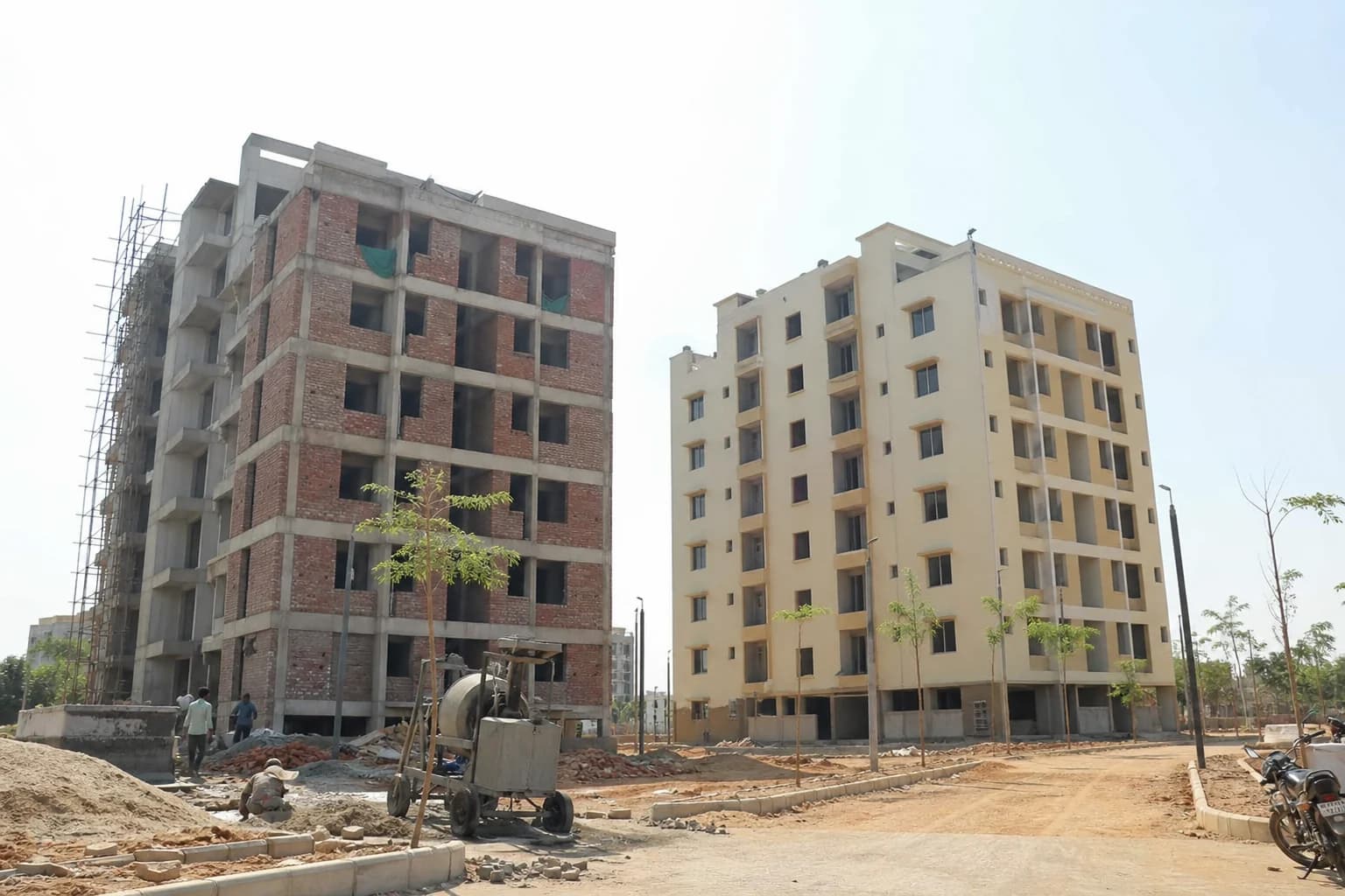 Under-construction towers in Randesan, Gandhinagar